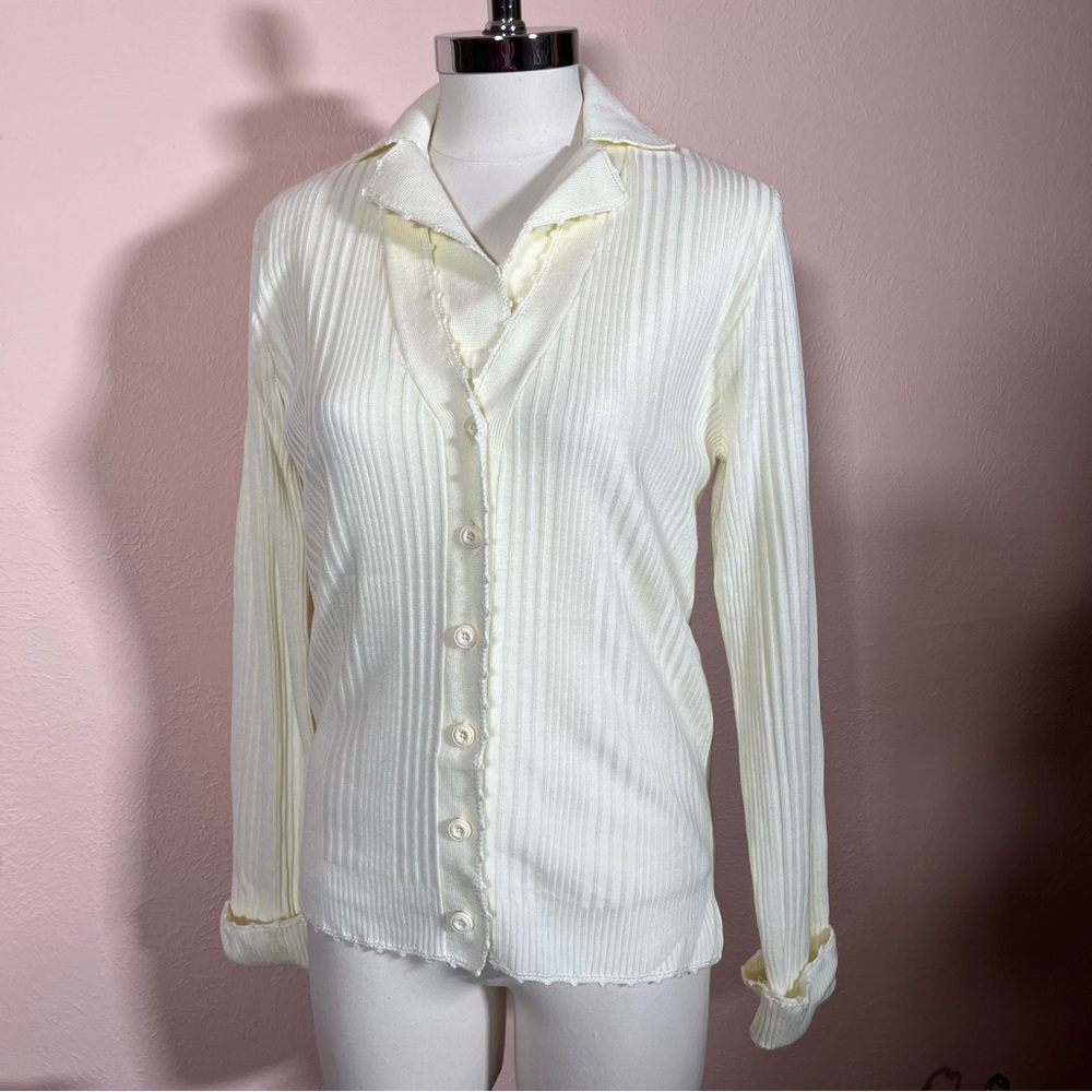 Vintage 1960 Banff Cream Academia Feminine cardigan Sweater Set